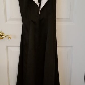 Long black/white halter formal dress